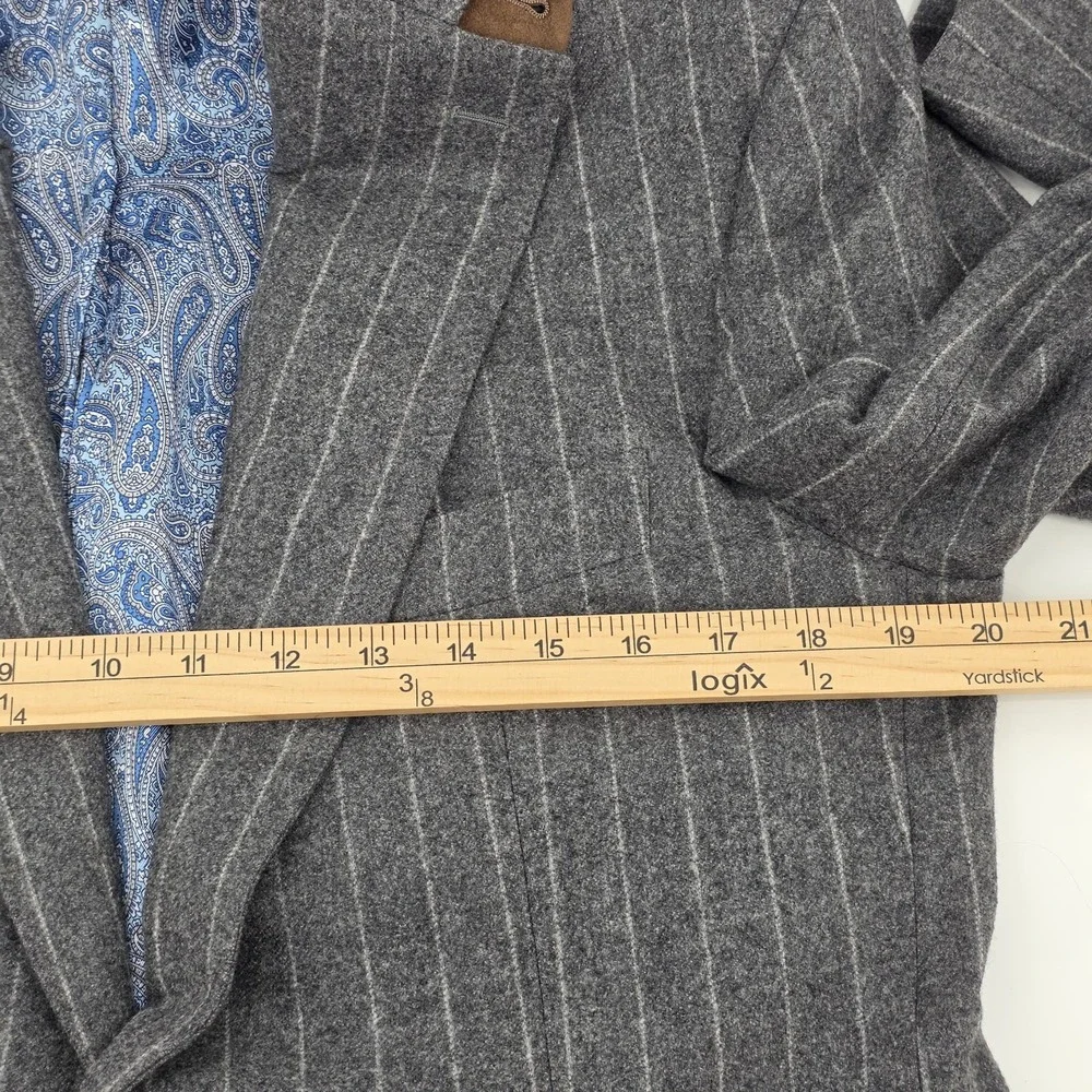 suitsupply Lazio wool blazer gray Chalk striped men M/L tailored drapers